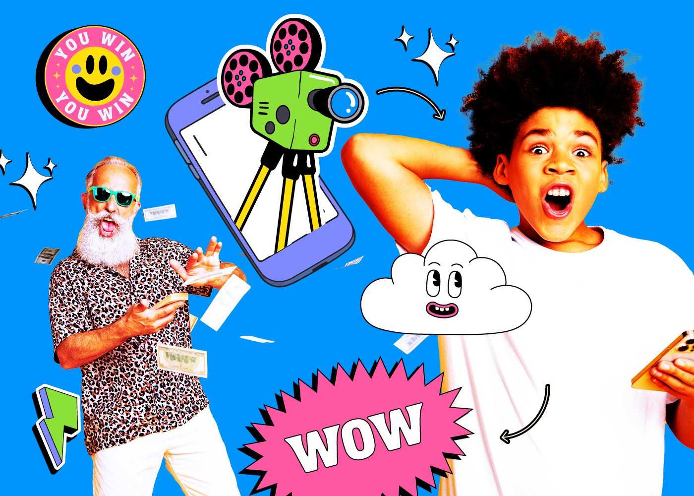 Student filming Lights, Camera, Save! entry